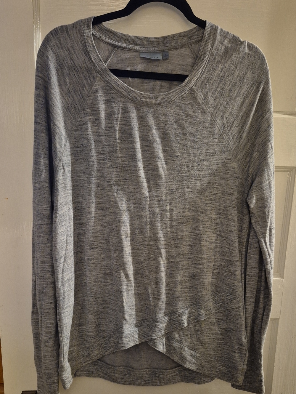 Athleta Light Heather Gray Scoop Neck Pullover